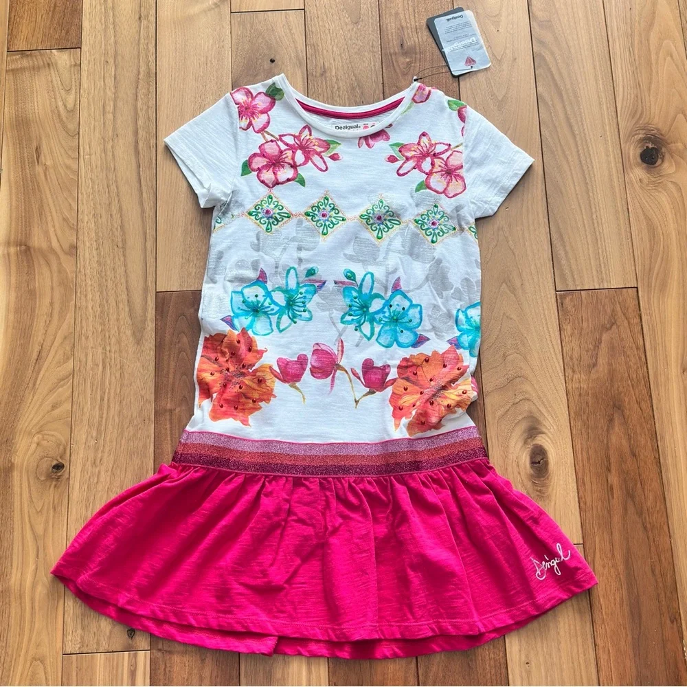 Desigual Floral Dress New With Tags Girls Size 9/10